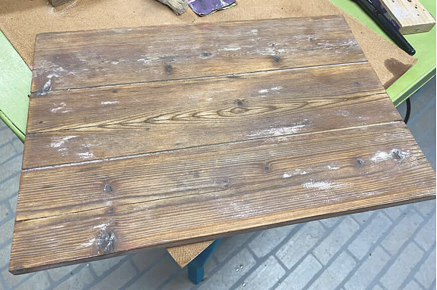 Sanded reclaimed wooden board