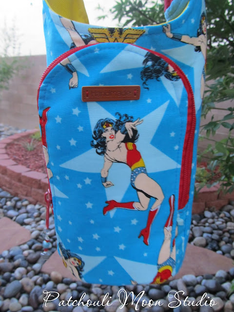 Patchouli Moon Studio~ Wonder Woman & Super Woman H20 to Go Water Bottle Slings