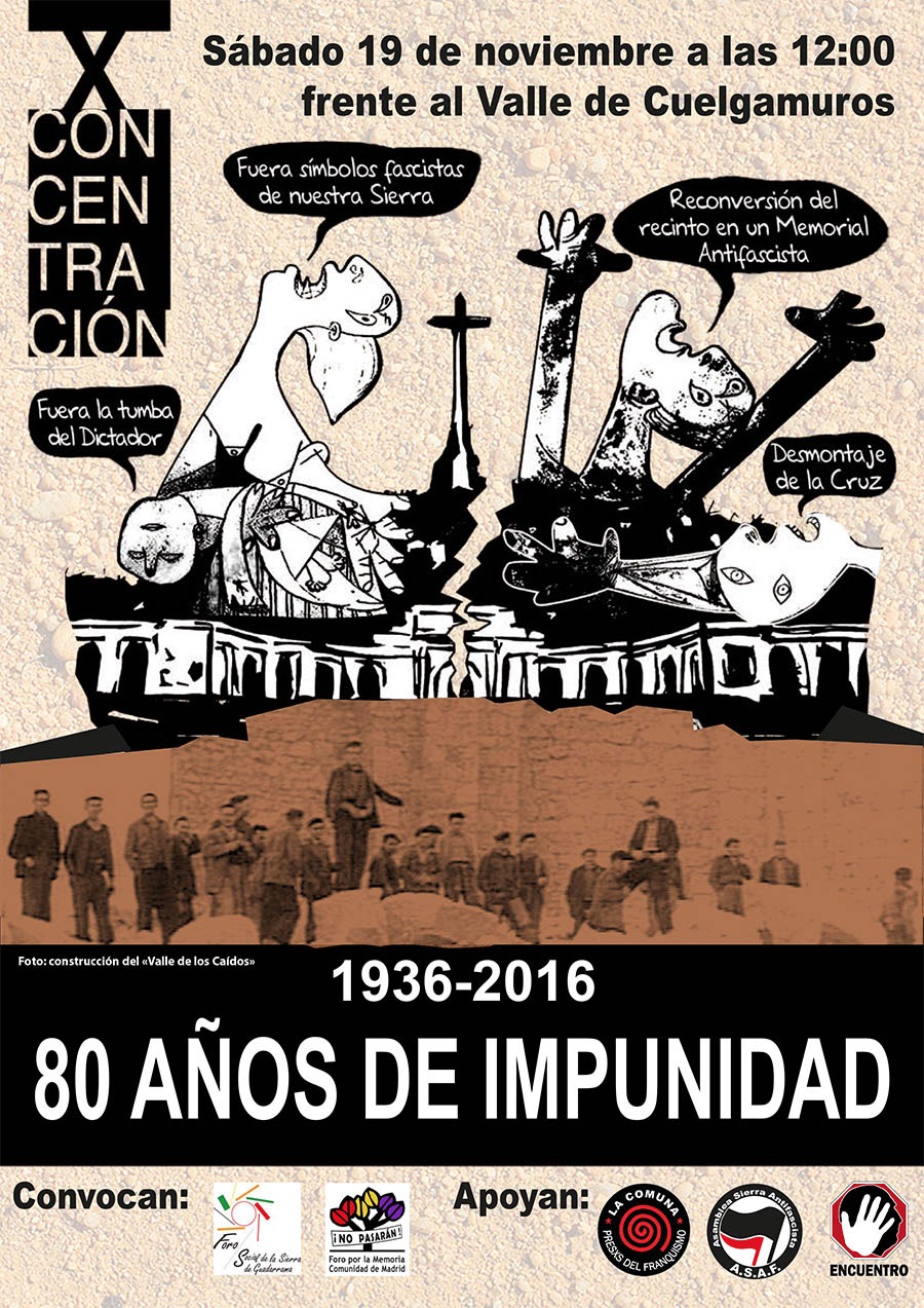 19 noviembre Fuera monumentos fascistas