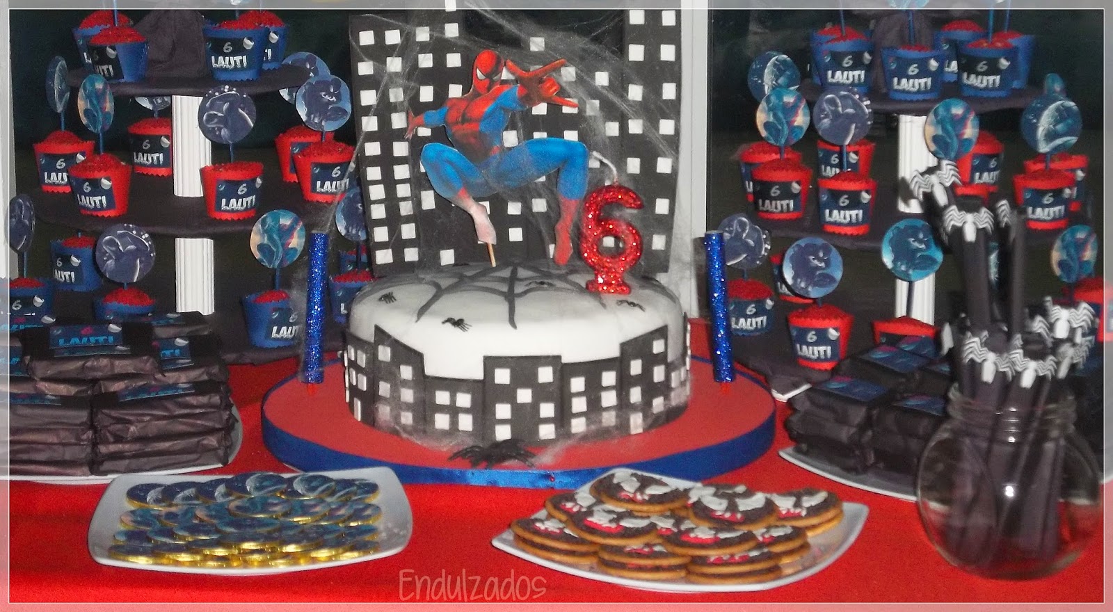 Endulzados Candy Bar Mesas dulces ambientadas Spiderman & Venom