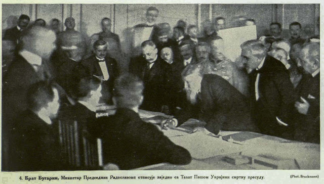 "Bulgarian brother" — Prime Minister Radoslavov, signs the death warrant for the Ukraine simultaneously with Talat Pasha