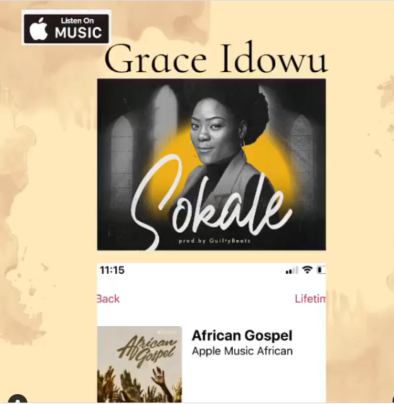 Apple Music Updates Grace Idowu's New Single, "Sokale" On African Gospel Playlist 
