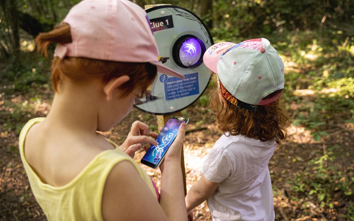 Shaun the Sheep Farmageddon Glow Trail at Hamsterley Forest - Top Tips for Visiting - kids using the app