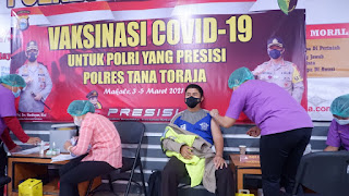 284 Personil Polres Tana Toraja Dijadwalkan akan Melakukan Vaksinasi Covid-19