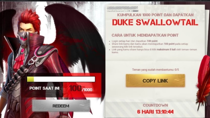 Cara Mendapatkan Bundle Duke Swallowtail Di Free Fire Mudah