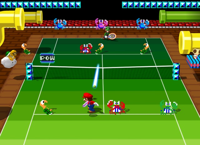 Mario power tennis GC on Wii U- Nintendont(Widescreen hack) 