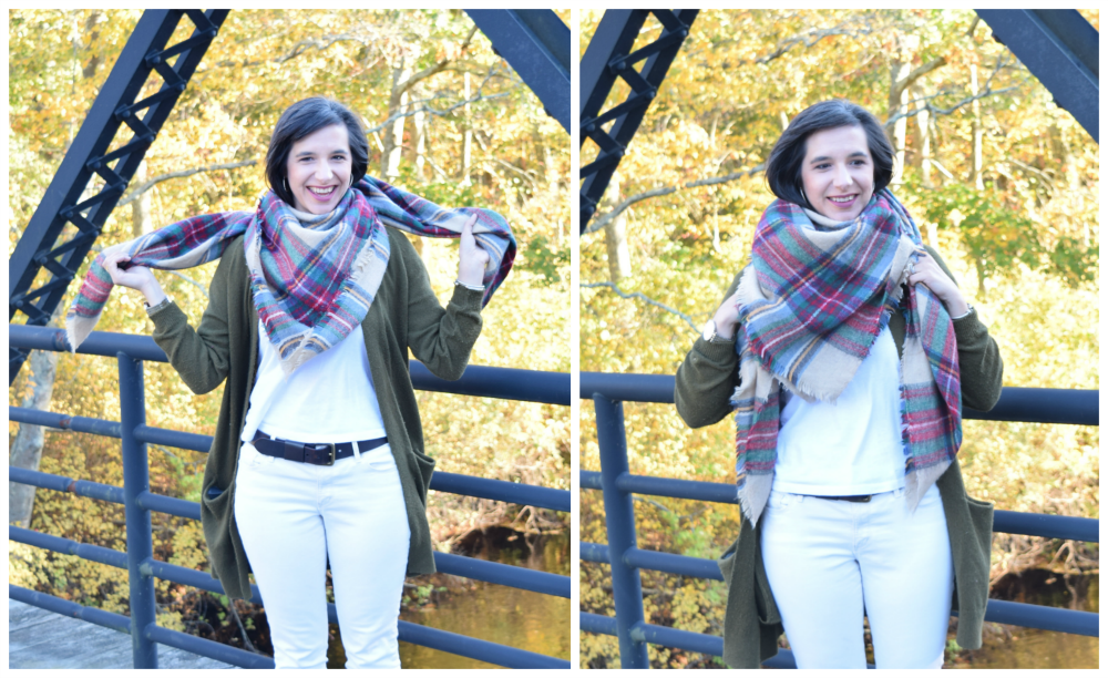 How to Tie a Square Blanket Scarf More to Mrs. E