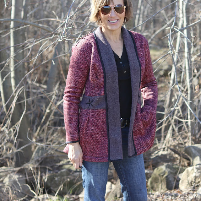 Paro Cardigan by Itch to Stitch with Embroidery using Pfaff Creative Icon