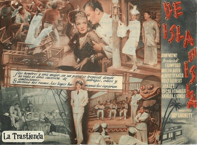 De Isla en Isla - Folleto de cine - Marlene Dietrich - John Wayne
