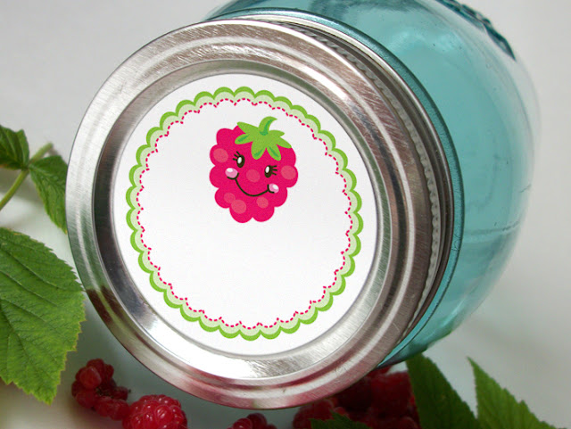 raspberry canning label