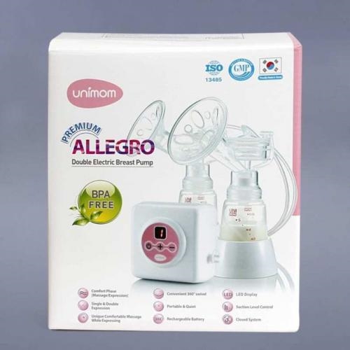 Máy hút sữa điện đôi điện tử Premium Allegro UNIMOM có matxa silicone UM872002