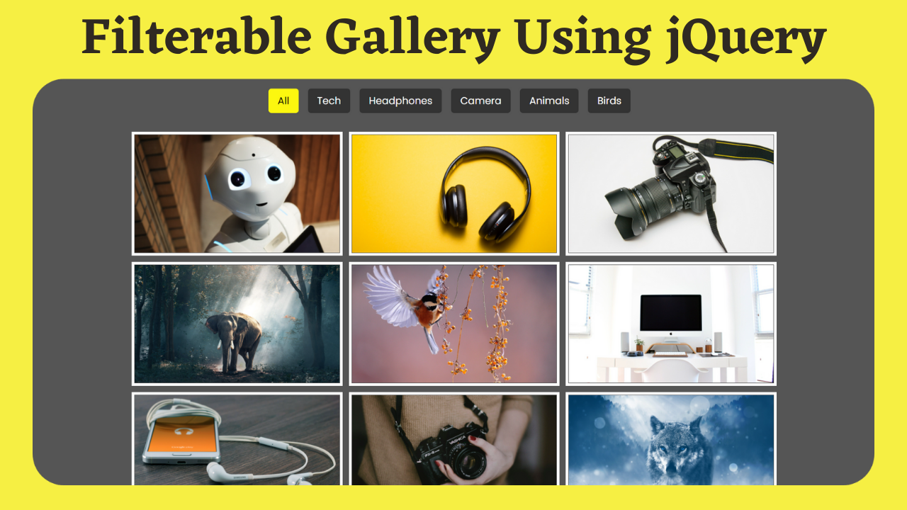 Filterable Image Gallery using HTML, CSS, and jQuery || Coding Power