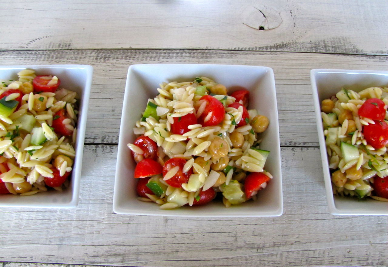 ChowGals Orzo Salad with LemonBalsamic Vinaigrette