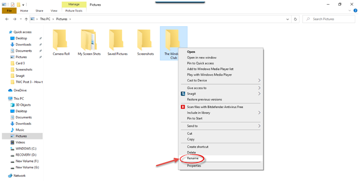Как переименовать файлы или папки в Windows 10