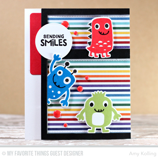 Handmade card from Amy Kolling featuring Monster Love stamp set and Die-namics, Essential Cover-Up Vertical and Blueprints 13 Die-namics #mftstamps