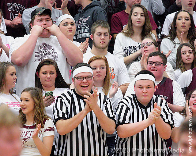 Unity student fan section cheers for the team in 2016