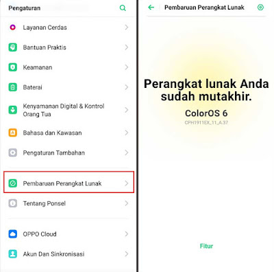 Tampilan menu setting