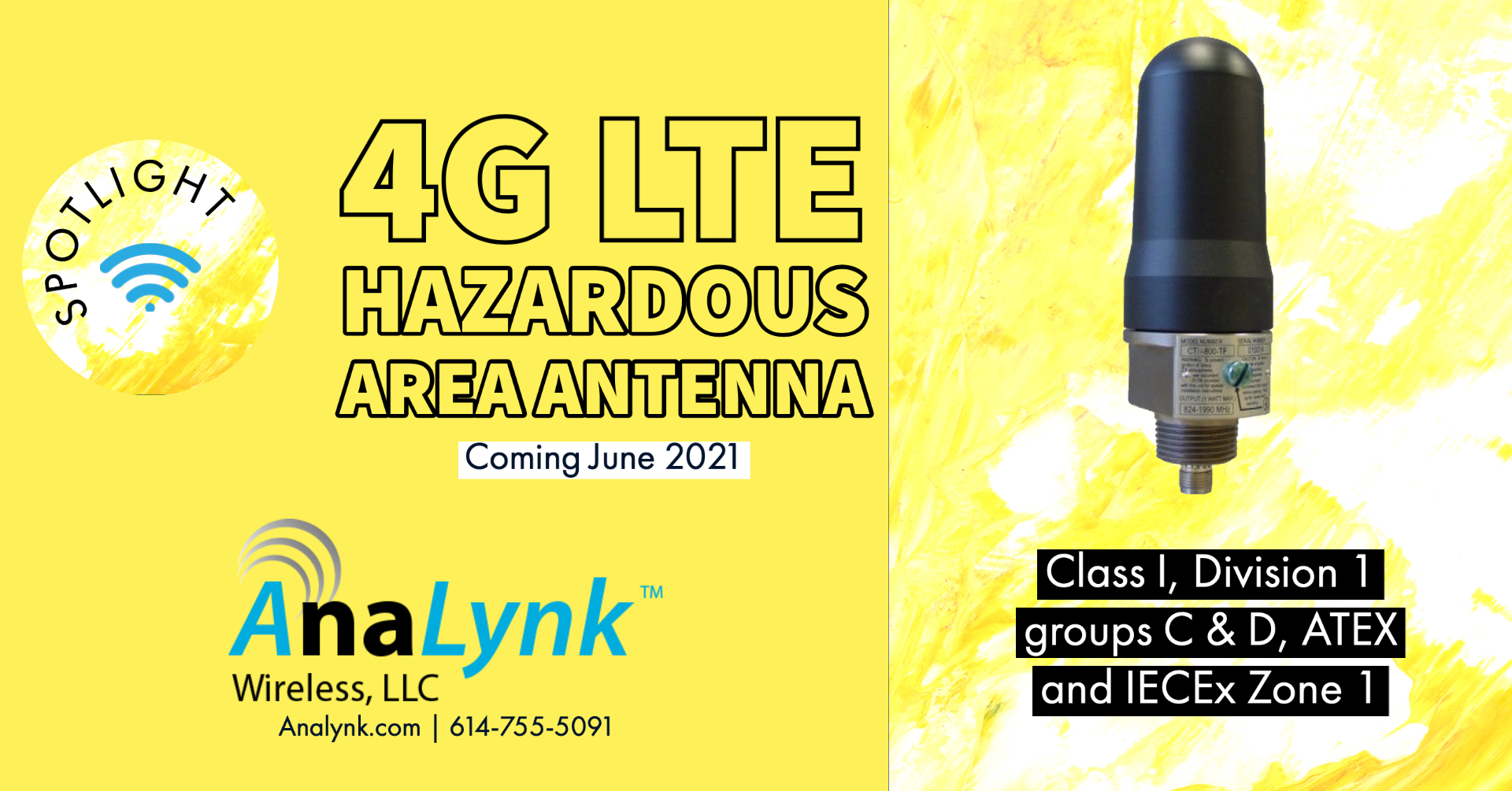 Coming This June Analynk's Hazardous Area 4G LTE Antenna Hazardous