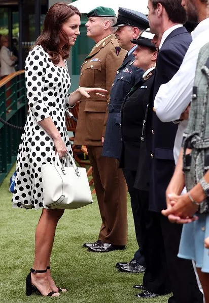 Duchess Catherine of Cambridge - Kate Middleton wore DOLCE & GABBANA polka dot dress at Wimbledon Tennis Championships