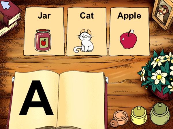 Word Shop with Owl choosing words and letters