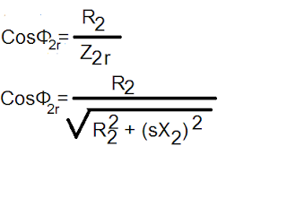 power factor of motor rotor in running condition- formula