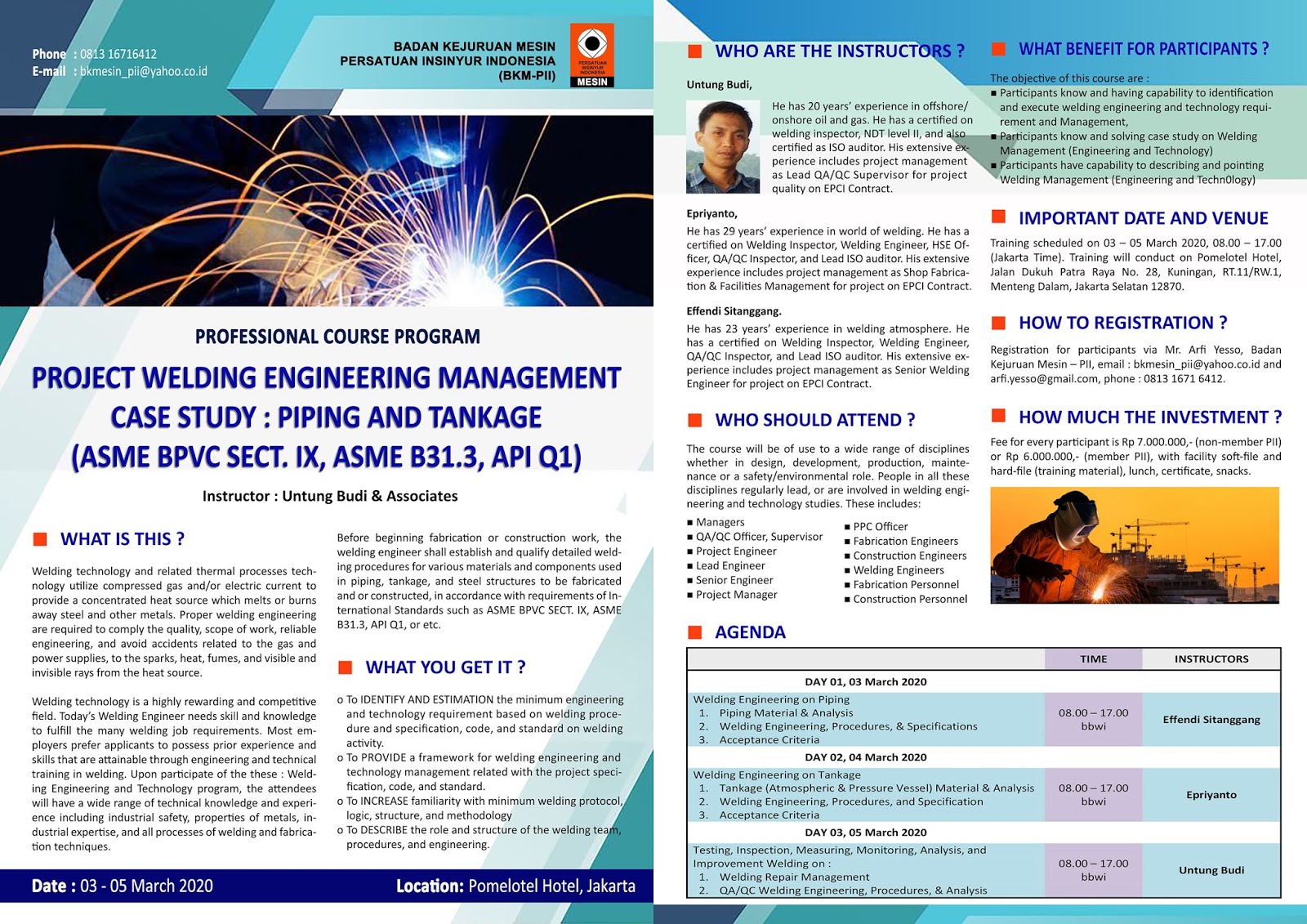 Project Welding Engineering Management Case Study Piping And Tankage Asme Bpvc Sect Ix Asme B31 3 Api Q1 Badan Kejuruan Mesin