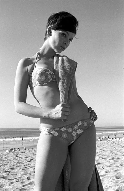 Yvonne Craig at the beach