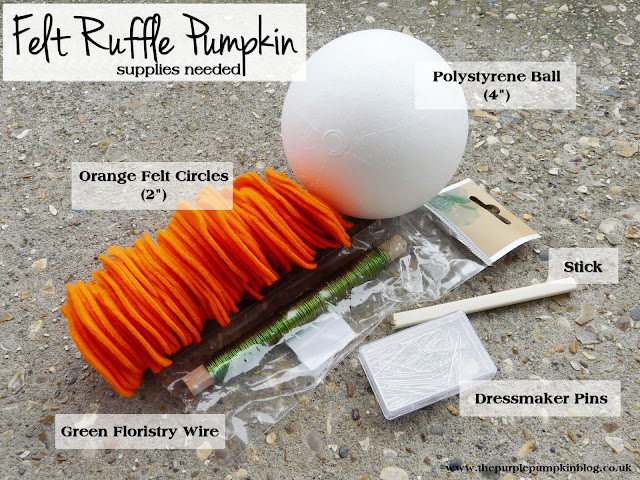 ~Felt Ruffle Pumpkin {Crafty October} at The Purple Pumpkin Blog~