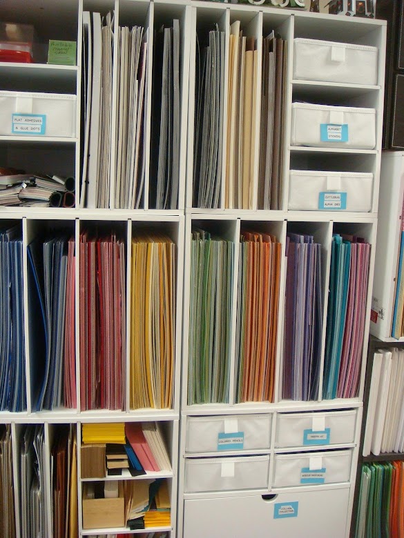 Craft Room Paper Storage / It's Written on the Wall: Craft Room Organizing-Store over ... - Share with me in the comments!