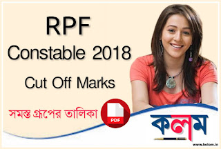 RPF Constable 2018 Cut Off Marks Release - PDF Download