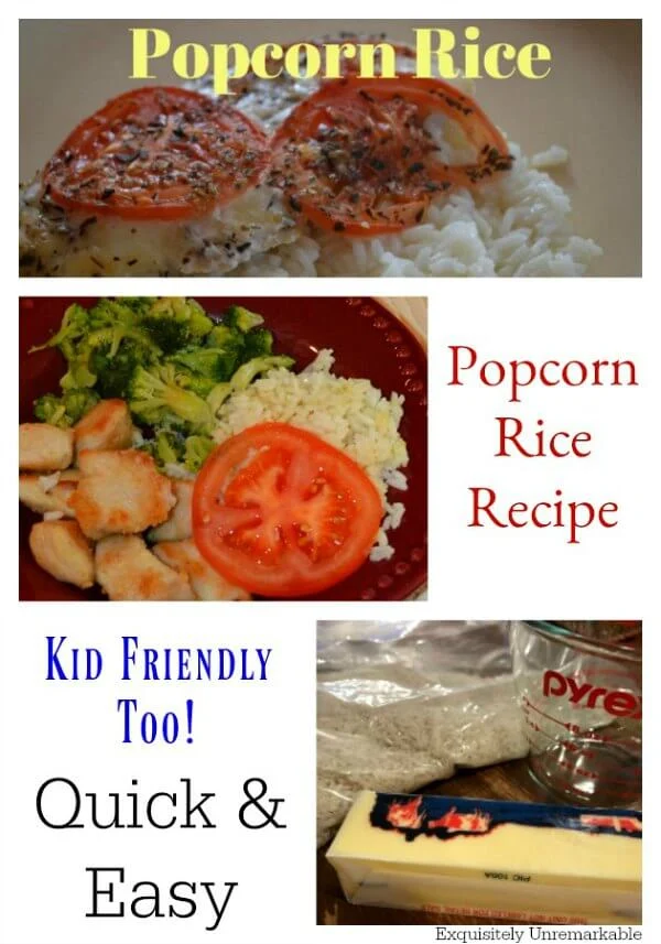 Picture montage with chicken recipes, rice and rice recipe ingredients