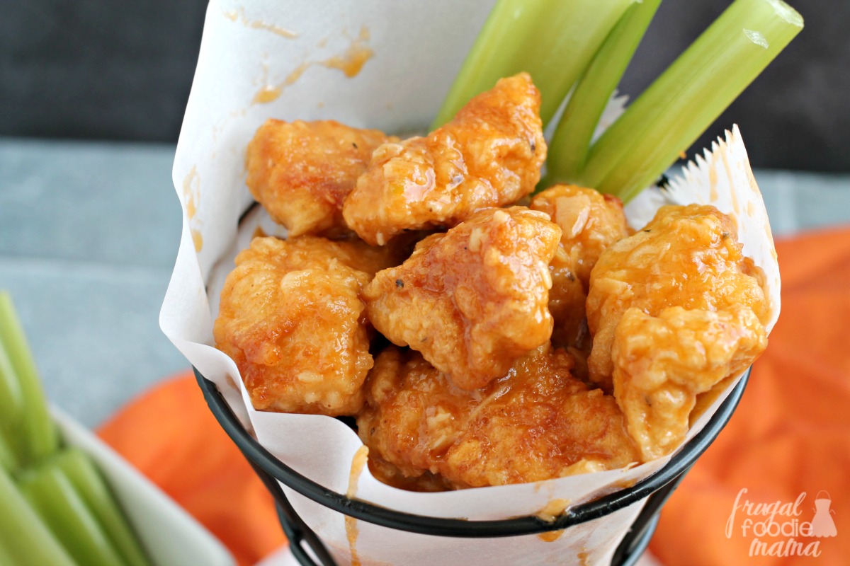 Frugal Foodie Mama Roasted Garlic Boneless Buffalo Wings