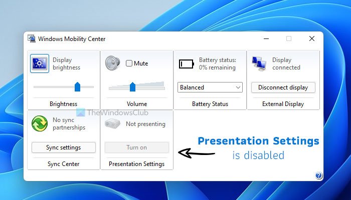 Cara menonaktifkan Pengaturan Presentasi Windows di Windows 11/10