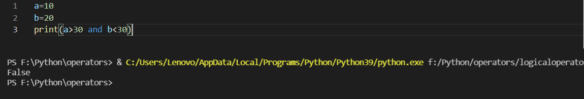 Logical operators in python - InstanceOfJava