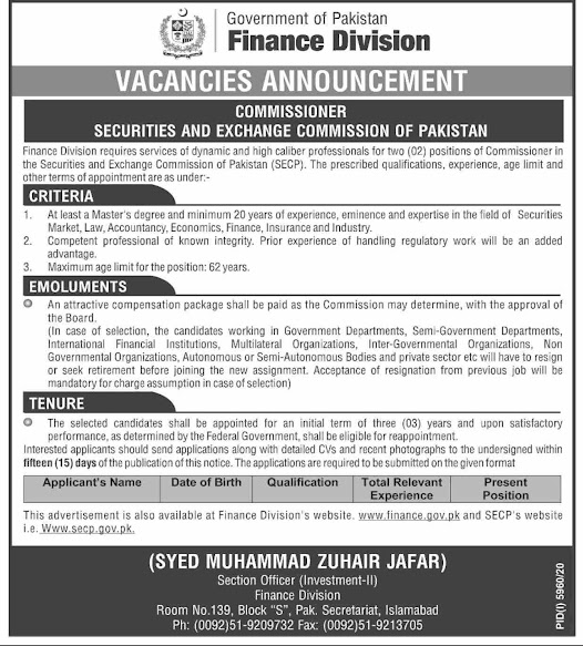 Ministry of Finance Announced Latest Management Jobs 2021