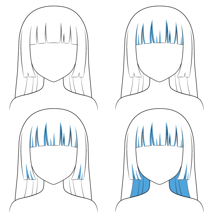 √ Cara Shading & Mewarnai Rambut Anime Cewe - Anidraw