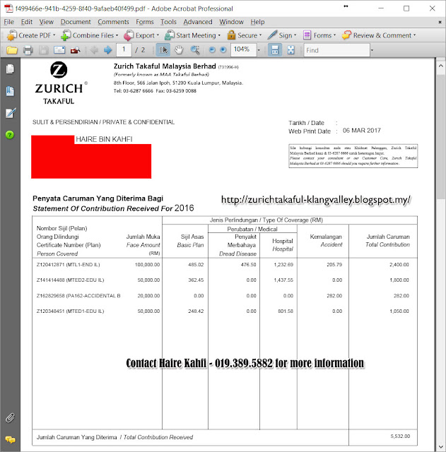 zurichtakafulklangvalley TAX STATEMENT LHDN ZURICH TAKAFUL