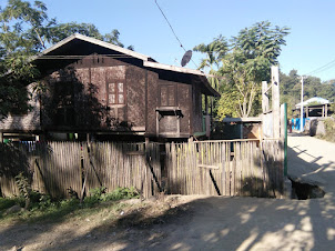 Traditional Burmese farmhouse in Tamu in Myanmar.