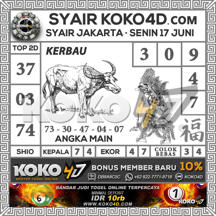 Prediksi Syair Jakarta Hari Senin Tanggal 17 Juni 2019 Situs Cara