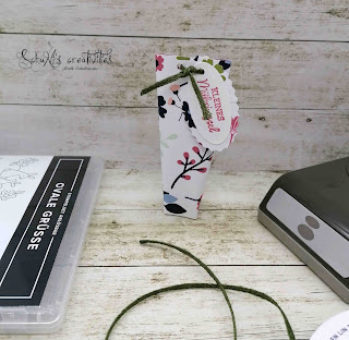 Produktpaket Ovale Grüße; geflochtenes Leinenband in Waldmoos; Stempelkissen Rokoko-Rosa