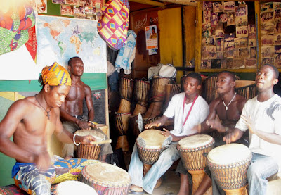My Top Ten Ghana Scenes My Top Ten Ghana Scenes: A troupe of drummers at the Arts Center, Accra (Photo: Kwei Quartey)