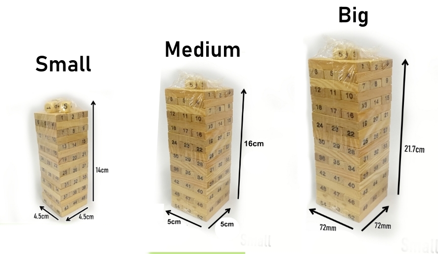 BongBongIdea JENGA STYLE STACKING WOODEN BLOCKS SET