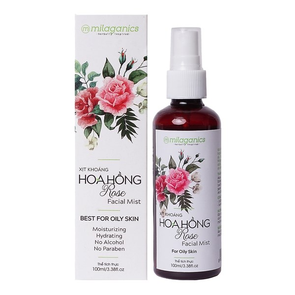 XỊT KHOÁNG HOA HỒNG 100ML – MILAGANICS