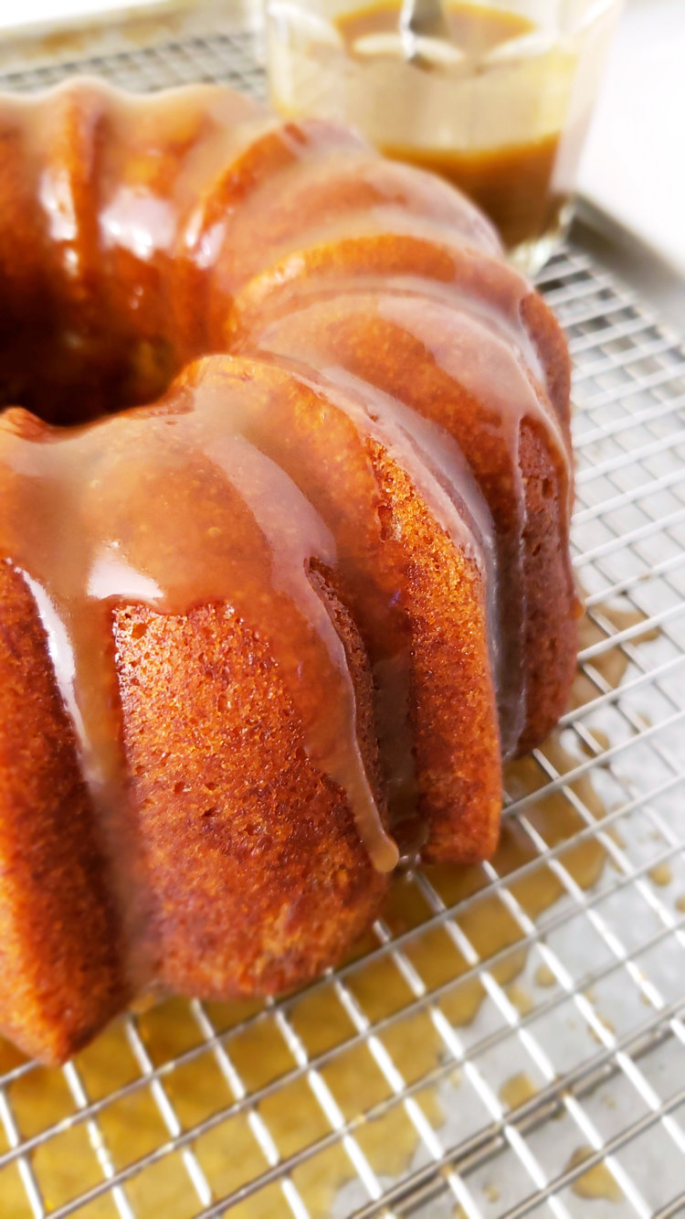 Banana Rum Cake with Brown Sugar Glaze