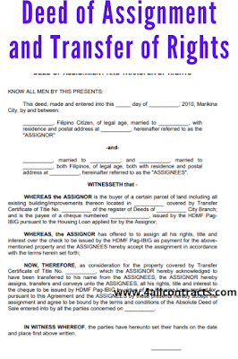 deed of transfer vs deed of assignment