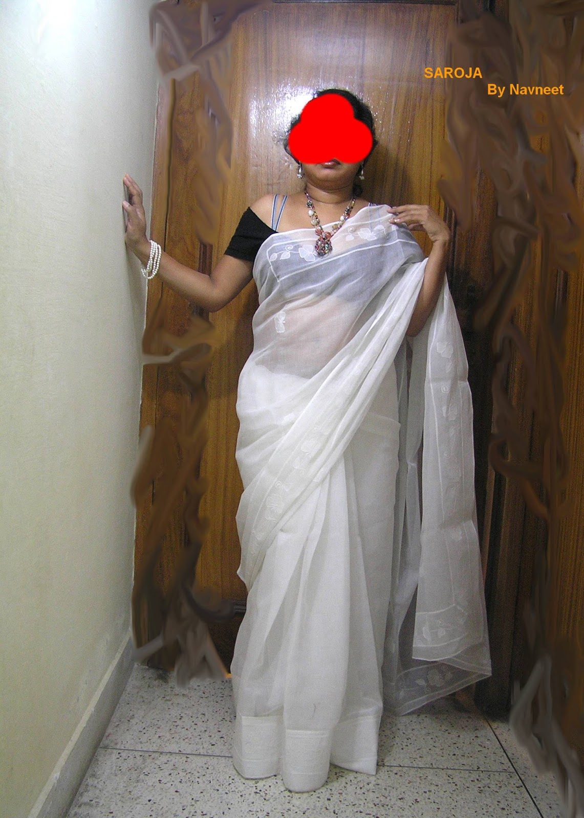 Aishwarya Rai Saroja Bhabi In White Saree