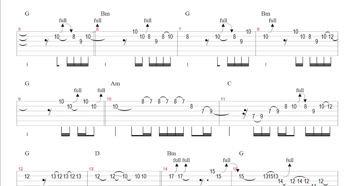 guns n' roses wild horses (tab) score