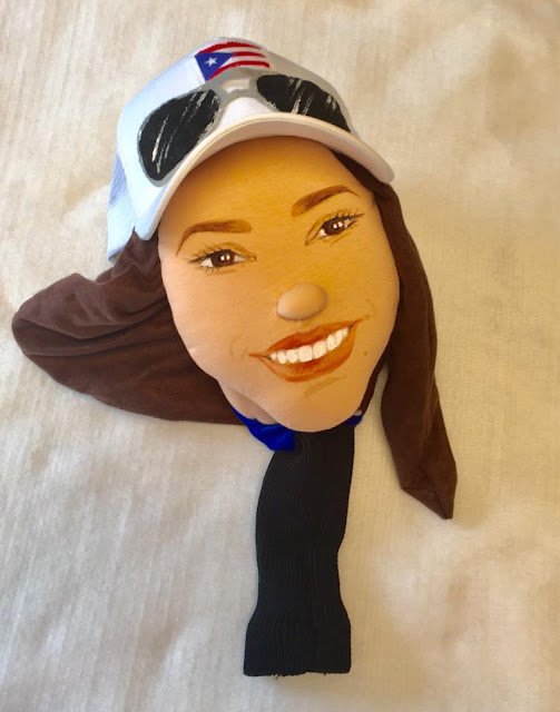 Custom Golf headcovers and puppets Lady golfer custom Golf headcover