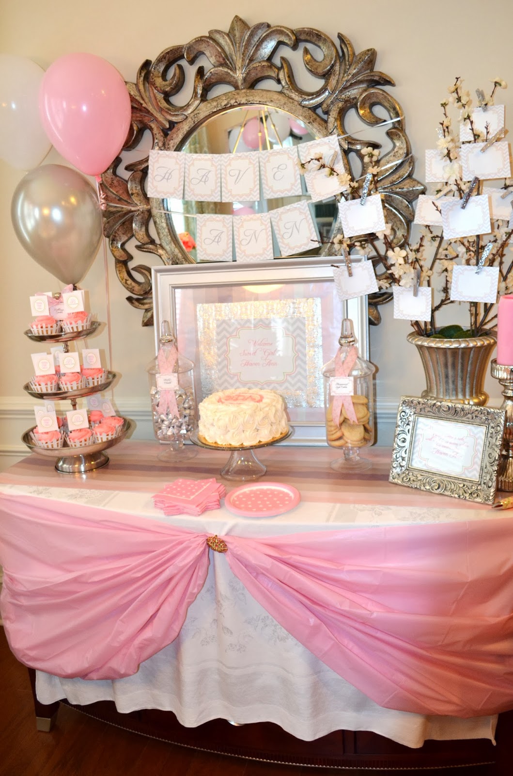 The Cheerful Home: Pink and Grey Chevron Baby Shower!