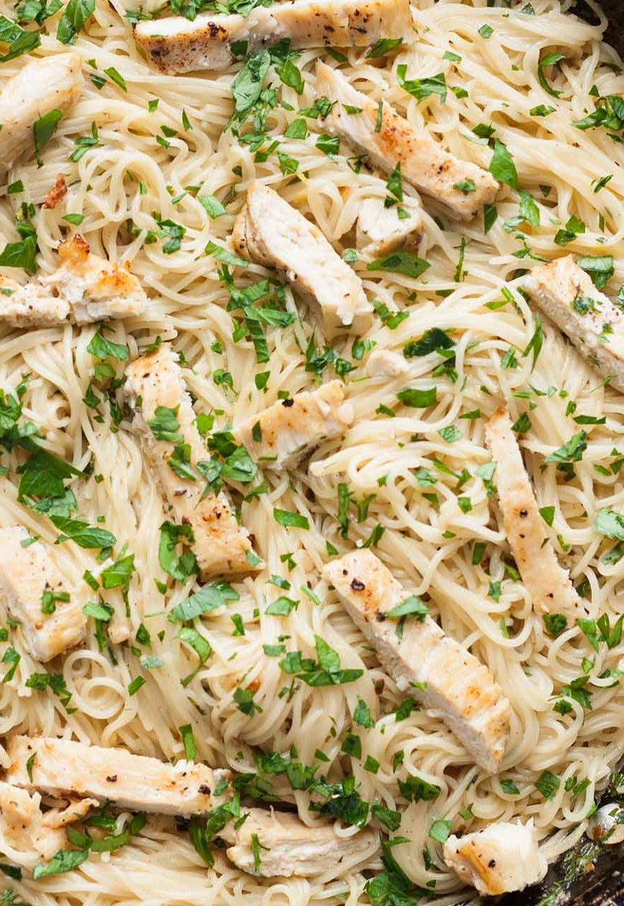 Chicken Scampi with Garlic Parmesan Rice